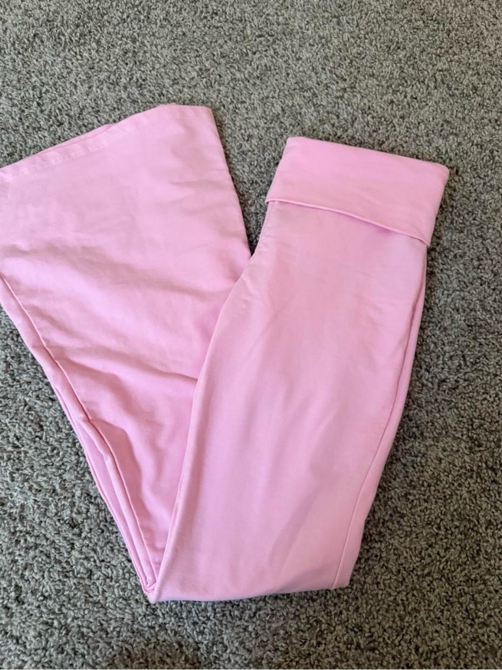 Edikted Light Pink Fold-Over Waist Leggings